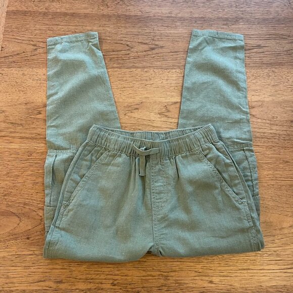 H&M Green Size 8 Boy's Linen Blend Drawstring Cargo Pants NWT - Picture 2 of 3
